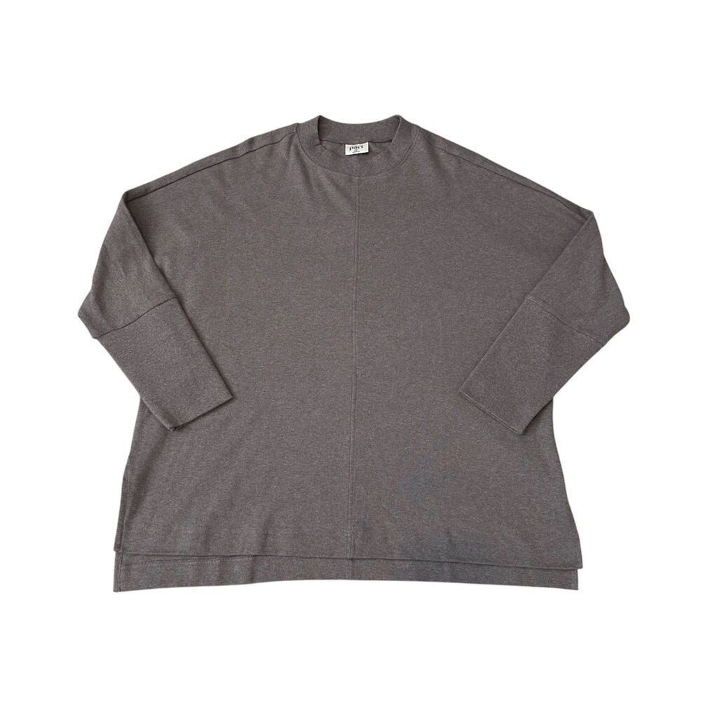 PACT Airplane Long Sleeve Poncho in Heather Taupe Size M/L